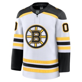 Män Ishockey Boston Bruins tröja med eget tryck Fanatics Premium 2024-25 Vit Borta